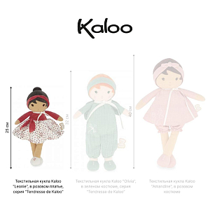 Текстильная кукла Kaloo "Emilie", в платье в красный горошек, серия "Tendresse de Kaloo", 25 см